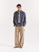 Load image into Gallery viewer, Navy Blue Box Checkered Cropped Shirt
