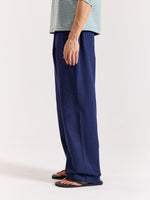 Load image into Gallery viewer, Navy Blue Textured Pull-on Pants (Pre-Order)