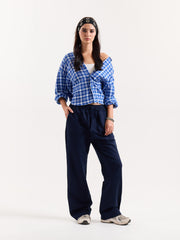 Navy Blue Loose Fit Sweatpants
