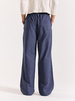 Load image into Gallery viewer, Navy Blue Striped Pull-on Pants