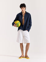 Load image into Gallery viewer, Navy Polka Dot Gauze Holiday Shirt