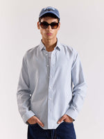 Load image into Gallery viewer, Relaxed Fit Navy Blue Striped Shirt