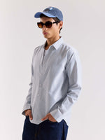 Load image into Gallery viewer, Relaxed Fit Navy Blue Striped Shirt