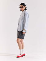 Load image into Gallery viewer, Relaxed Fit Navy Blue Striped Shirt