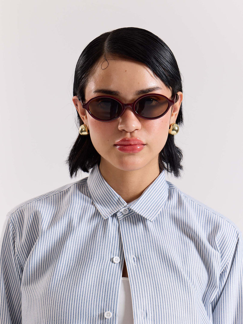 Relaxed Fit Navy Blue Striped Shirt