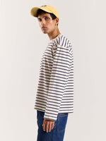 Load image into Gallery viewer, Navy Striped Loose Fit Cropped T-Shirt