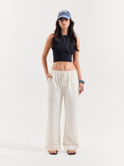 Off White Loose Fit Sweatpants