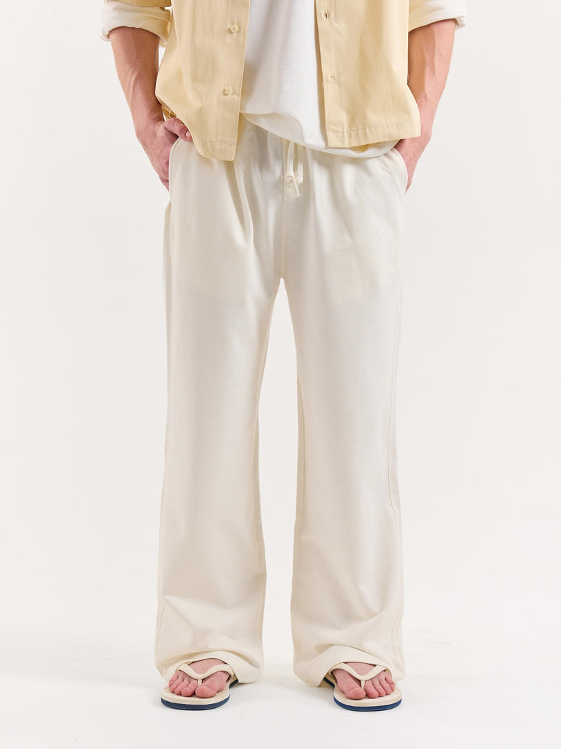Off White Loose Fit Sweatpants