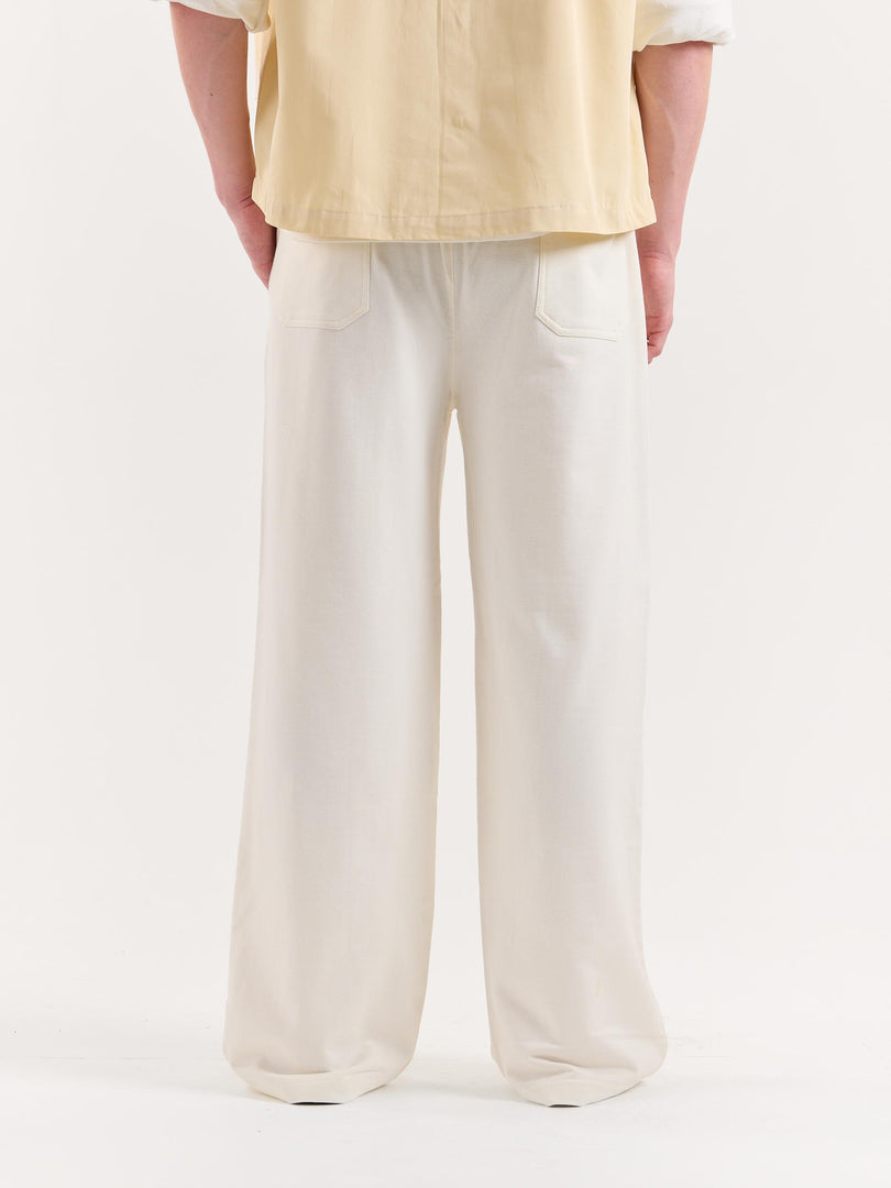 Off White Loose Fit Sweatpants