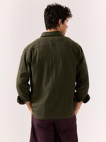 Load image into Gallery viewer, Dark Olive Gauze Holiday Shirt