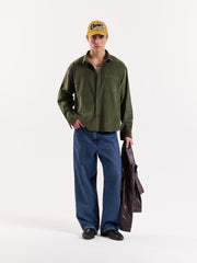 Olive Corduroy Oversized Shirt