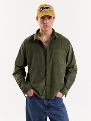 Olive Corduroy Oversized Shirt