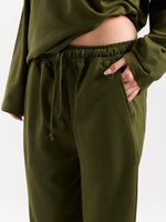Load image into Gallery viewer, Olive Green Loose Fit Sweatpants