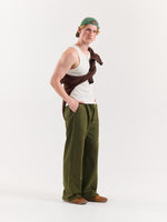 Load image into Gallery viewer, Olive Green Loose Fit Sweatpants