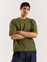 Load image into Gallery viewer, Olive Green Loose Fit Cropped T-Shirt