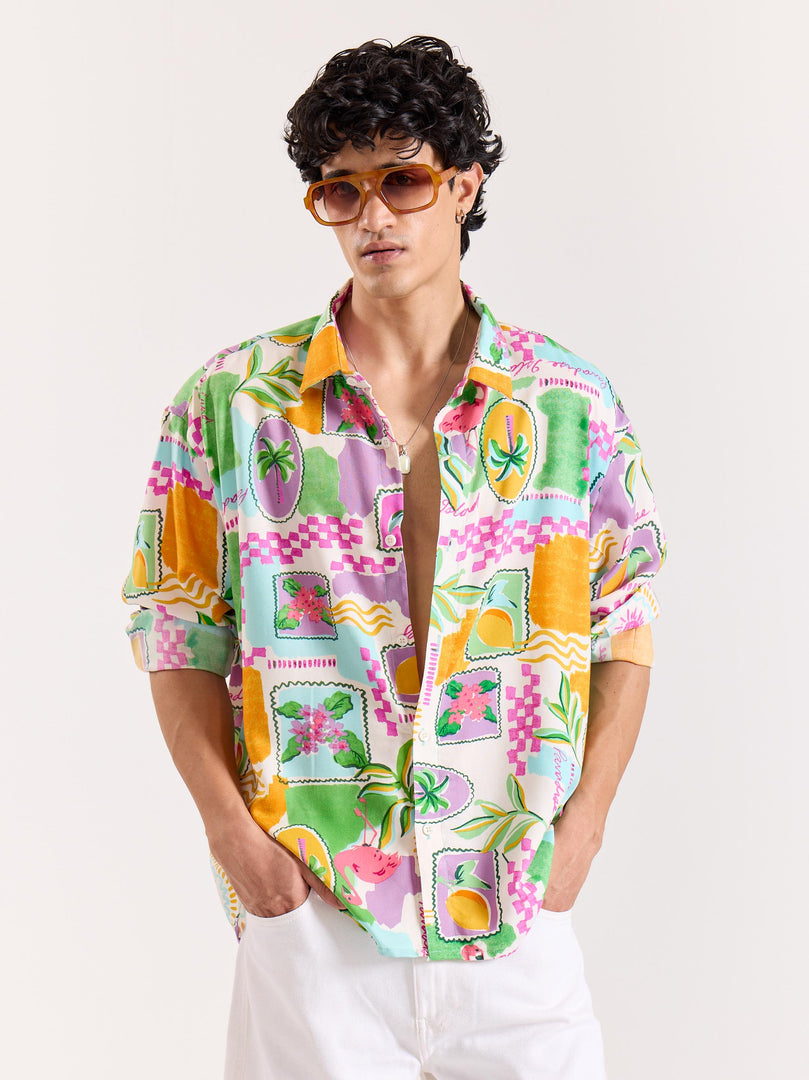 Paradise Postcard Printed Shirt