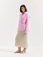 Load image into Gallery viewer, Pink Chambray Linen Shirt