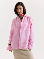 Load image into Gallery viewer, Pink Chambray Linen Shirt