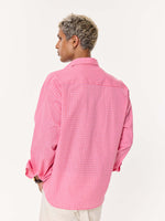 Load image into Gallery viewer, Pink Checkered Oversized Cropped Shirt