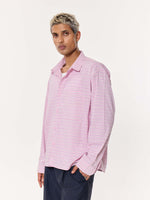 Load image into Gallery viewer, Pink Grid Checkered Oversized Cropped Shirt