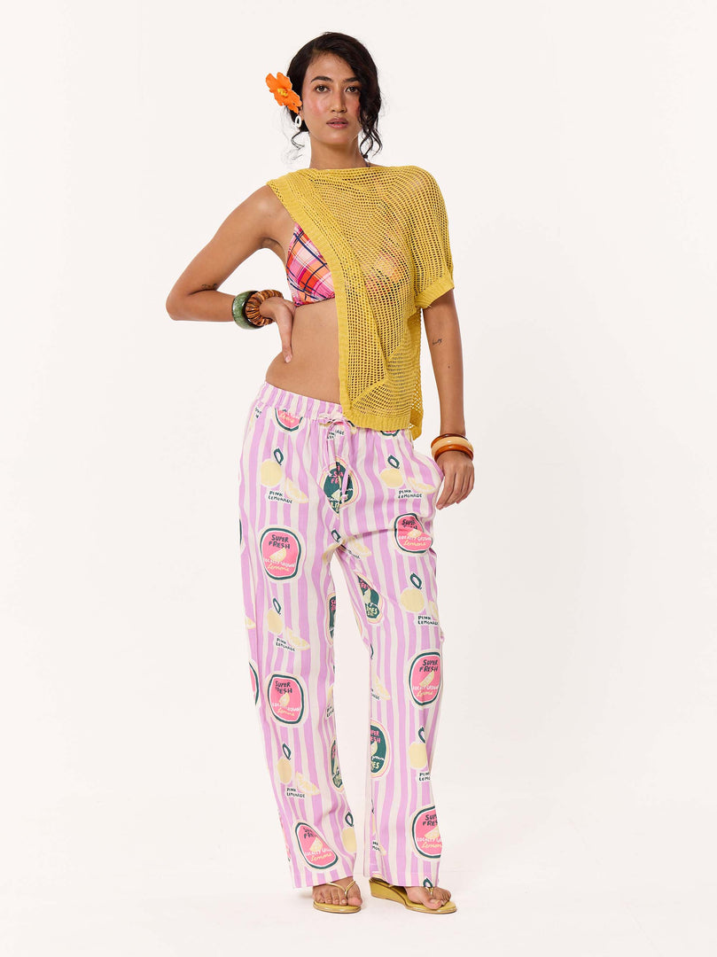 Pink Lemonade Printed Pull-on Pants