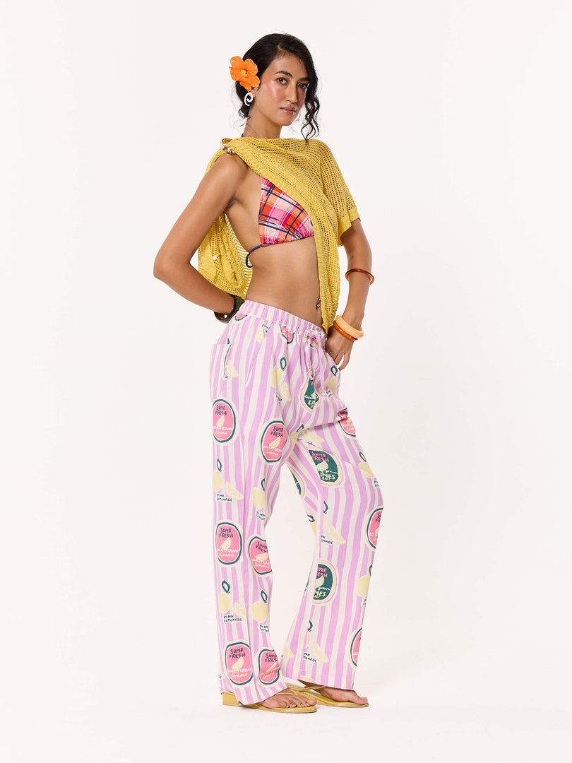 Pink Lemonade Printed Pull-on Pants