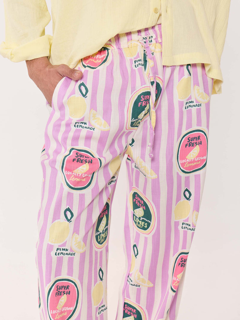 Pink Lemonade Printed Pull-on Pants
