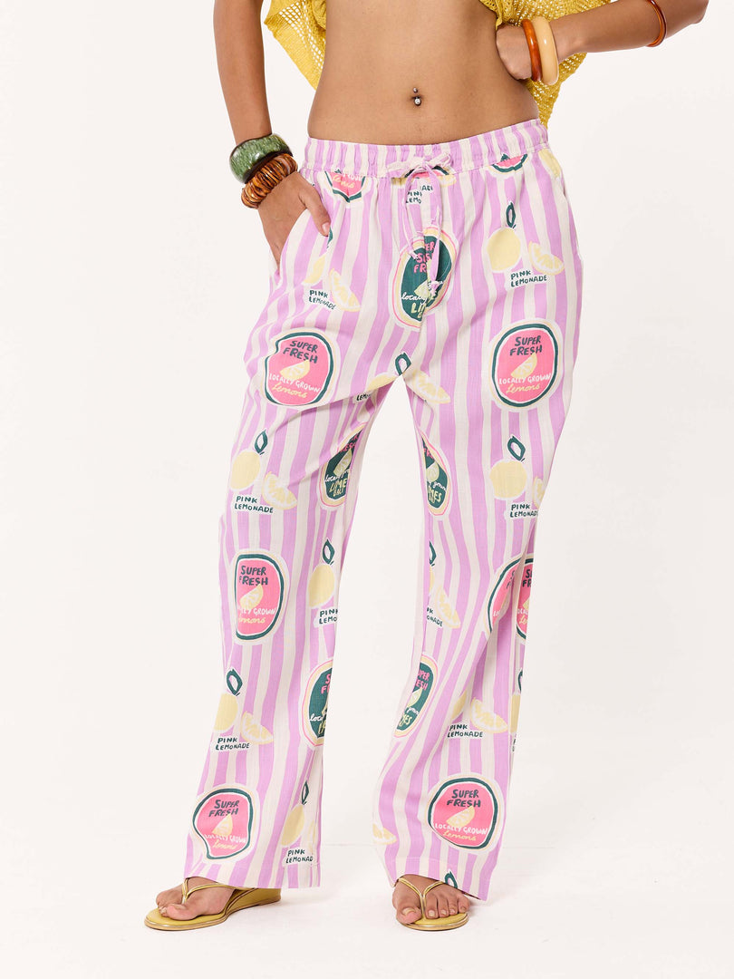 Pink Lemonade Printed Pull-on Pants