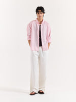 Load image into Gallery viewer, Pink Linen Cropped Shirt