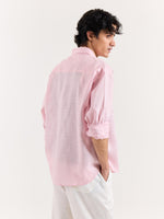 Load image into Gallery viewer, Pink Linen Cropped Shirt