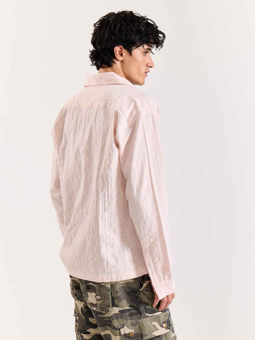 Salmon Pink Textured Holiday Shirt