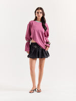 Load image into Gallery viewer, Pink &amp; Mint Striped Loose Fit Cropped T-Shirt