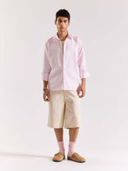 Relaxed Fit Pink Striped Shirt