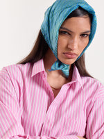 Load image into Gallery viewer, Pink &amp; White Classic Striped Poplin Cropped Shirt