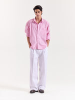 Load image into Gallery viewer, Pink &amp; White Classic Striped Poplin Cropped Shirt