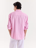 Load image into Gallery viewer, Pink &amp; White Classic Striped Poplin Cropped Shirt