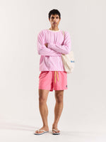 Load image into Gallery viewer, Pink &amp; White Striped Loose Fit Cropped T-Shirt