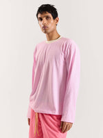 Load image into Gallery viewer, Pink &amp; White Striped Loose Fit Cropped T-Shirt