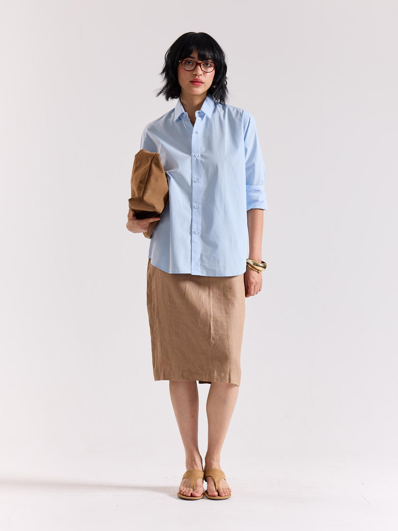 Powder Blue Poplin Shirt