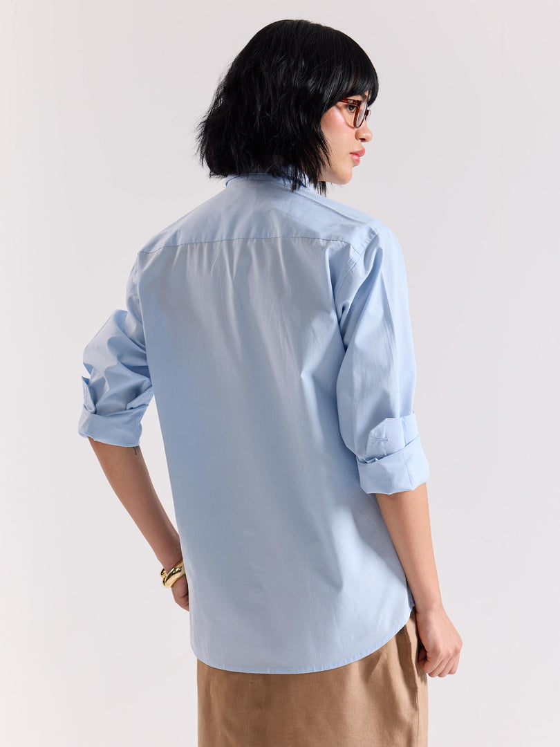 Powder Blue Poplin Shirt