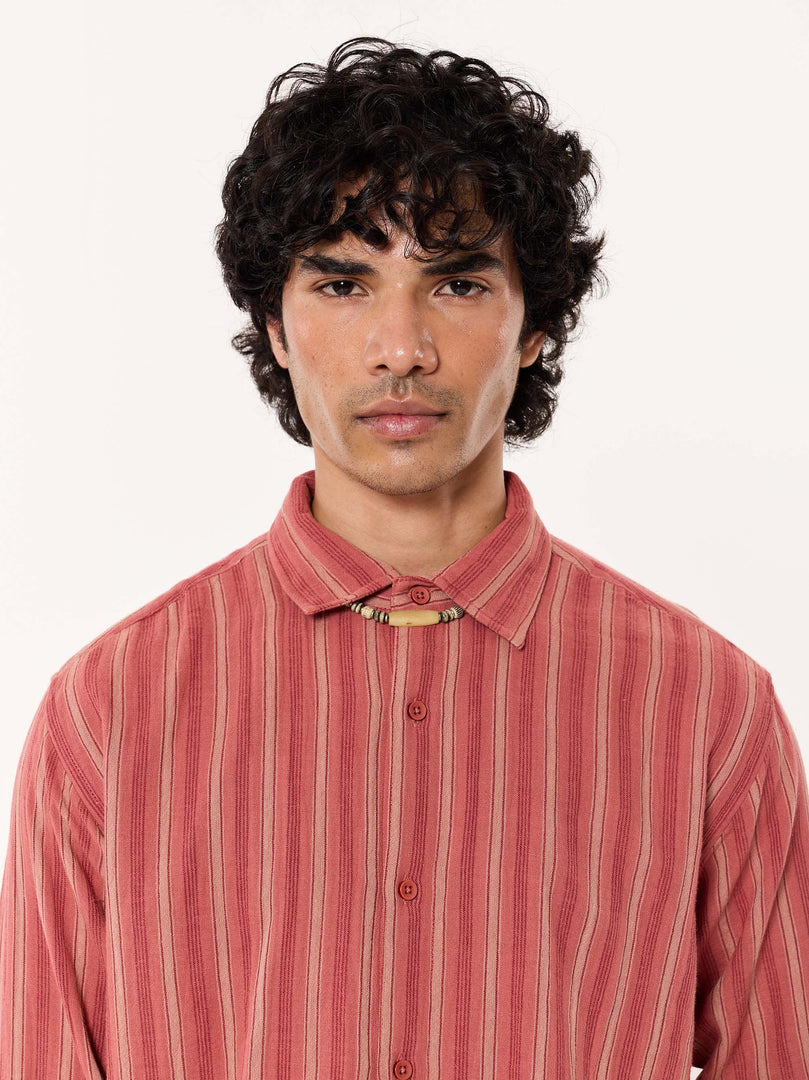 Red Clay Striped Gauze Holiday Shirt