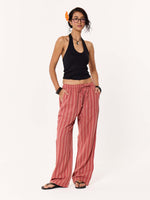 Load image into Gallery viewer, Red Clay Striped Gauze Pull-on Pants