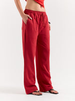 Load image into Gallery viewer, Red Loose Fit Sweatpants