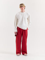 Red Loose Fit Sweatpants