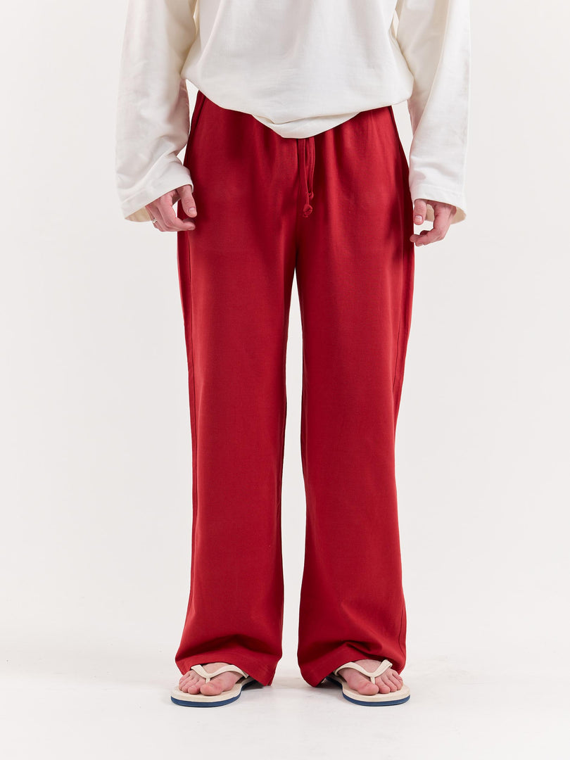 Red Loose Fit Sweatpants