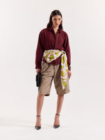Load image into Gallery viewer, Red &amp; Black Striped Seersucker Cropped Shirt