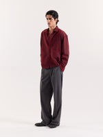 Load image into Gallery viewer, Red &amp; Black Striped Seersucker Cropped Shirt