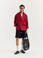 Load image into Gallery viewer, Ruby Red Striped Irish Linen Shirt