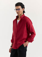 Load image into Gallery viewer, Ruby Red Striped Irish Linen Shirt