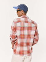 Load image into Gallery viewer, Rust Checkered Seersucker Oversized Cropped Shirt
